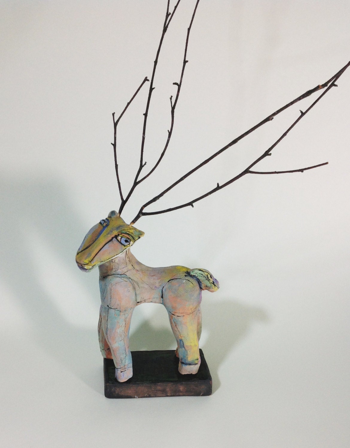 Sculpture, Deer, Stag with Antlers....32" tall
