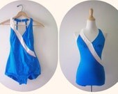 Vintage 80s Retro Boy Cut One Piece Swimsuit