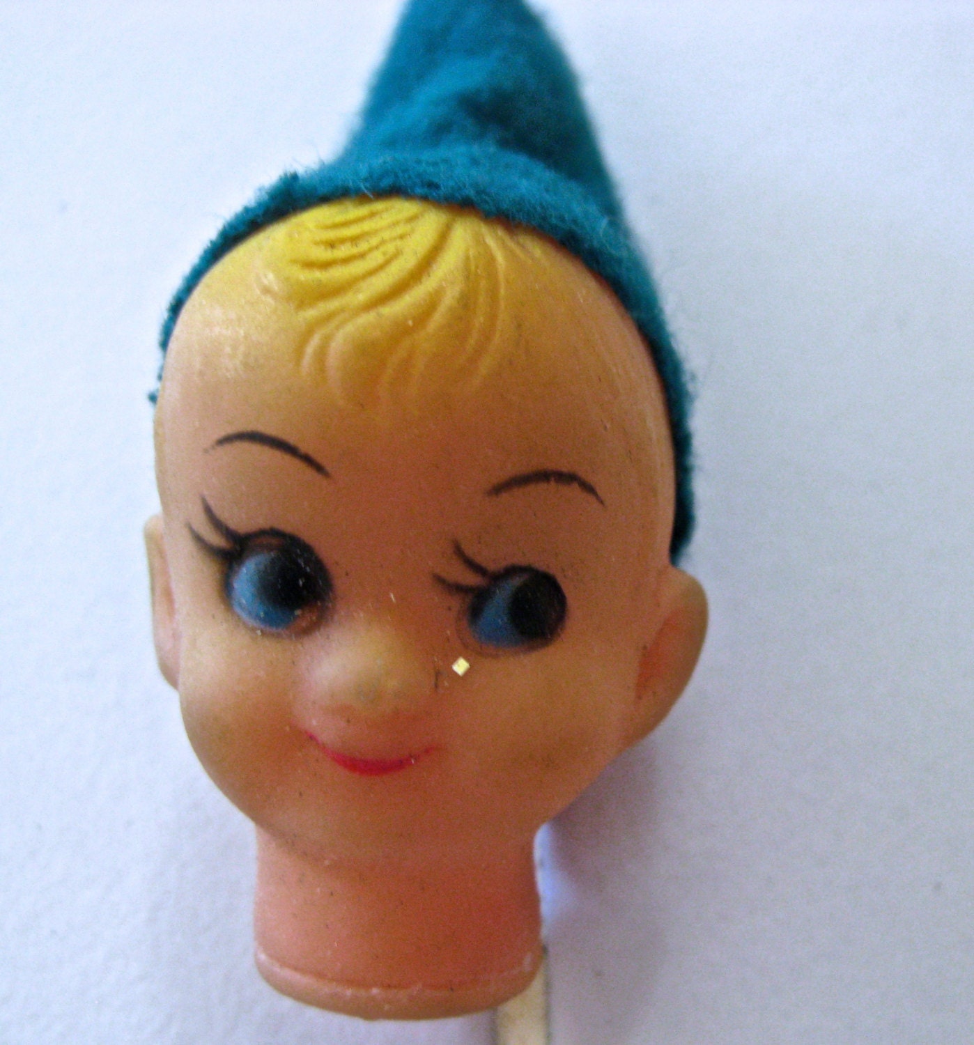 Small pixie fairy doll head 1960's  doll parts supplies vintage