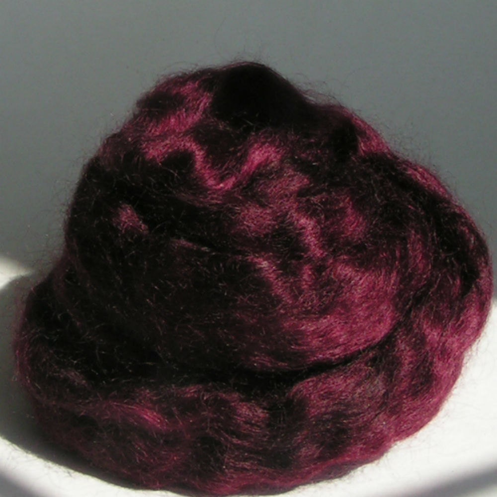 Roving Fiber Top Mohair BEAUJOLAIS Yearling Mohair Top 4 oz Gorgeous Spin Felt Craft