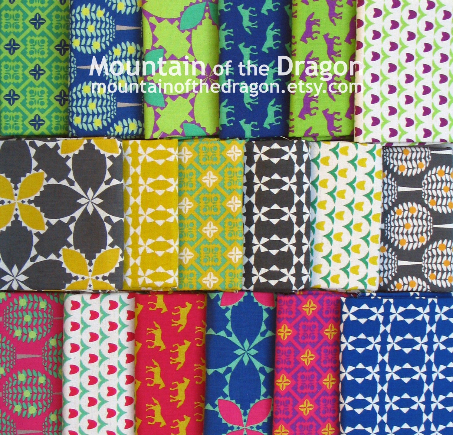 Folk Modern Fabric by Ellen Luckett Baker - Fat Quarter Bundle of the Complete Collection