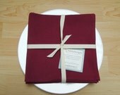 Organic Napkins, Table Linens, Hemp/Cotton,  Wine Red, 4