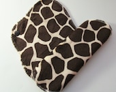 Set of 2  Minky Mama Cloth Pad 8 Inch - Giraffe Spots .. Ultra Thin Liner