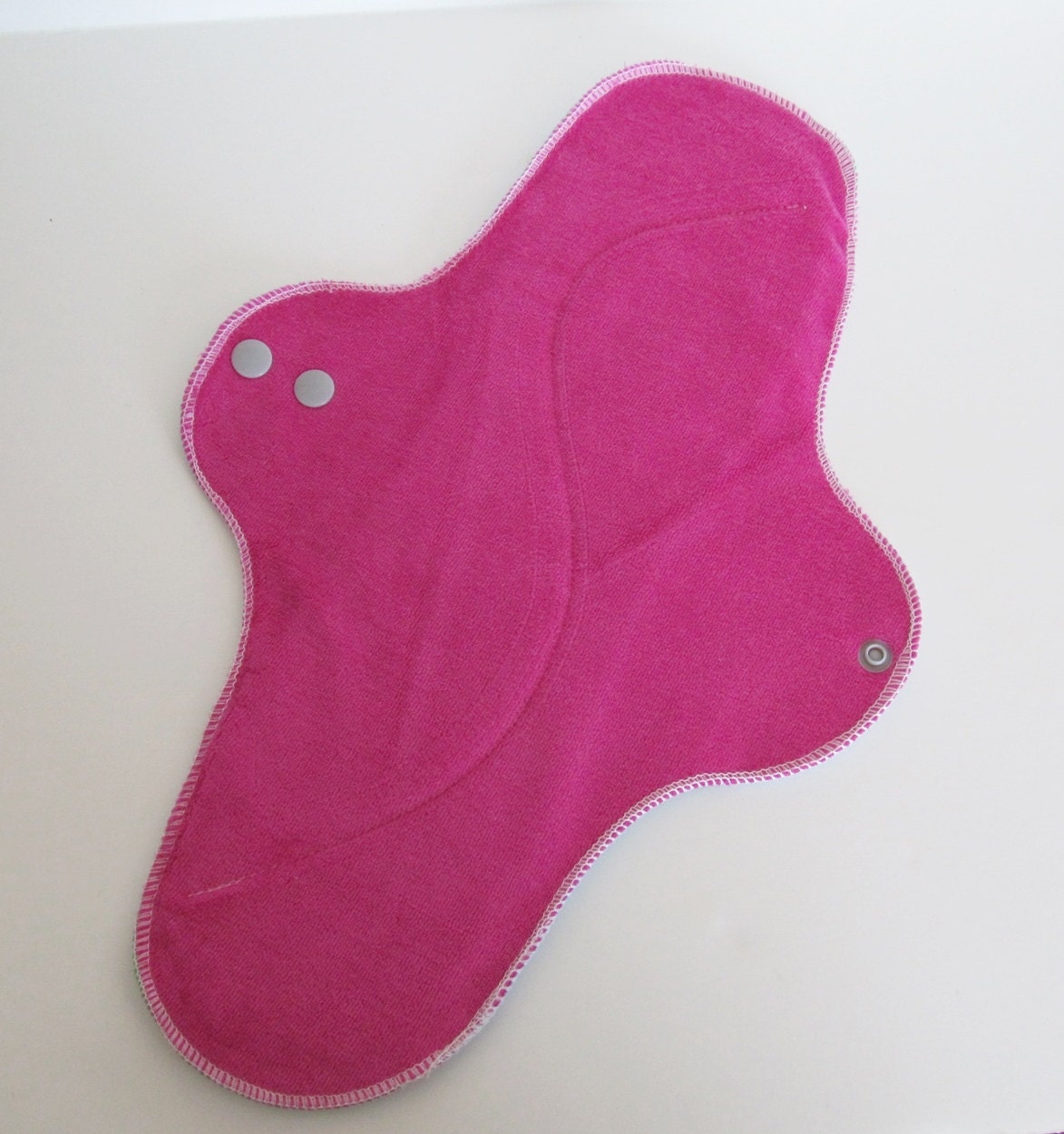 Organic Bamboo Velour Cloth Mama Pad Maxi With Wings HEAVY FLOW ... So soft 14 inch .. Dark Pink