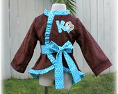 2T ONLY On Sale NOW Custom Boutique Clothing Girl Owl Cocoa Corduroy  Ruffled Jacket