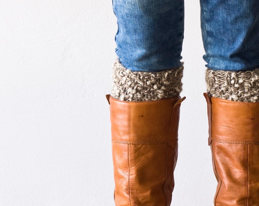 Beige Boot toppers , boot cuffs
