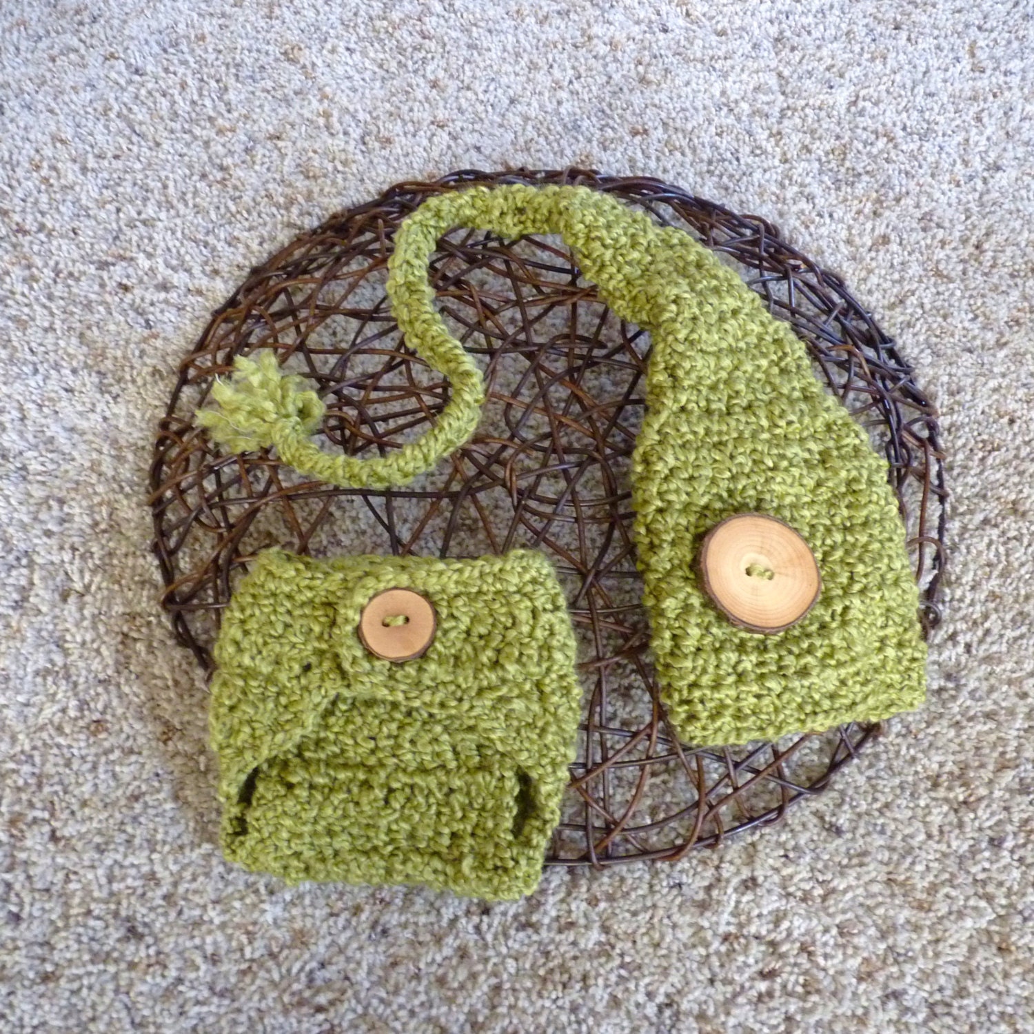 Photo Prop Baby Elf Hat w/ Long Tail & Diaper Cover  - Newborn Photography Props - Choose Your Color