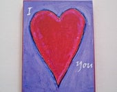 Red Heart Art Block, Shelf Art, Happy Art, Sweetheart gift, Love, Amor
