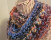 BEARDED IRIS hand dyed handspun handknit cowl