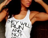They Will Run and Not Grow Weary.  Burnout A-Line Racerback Tank.  Size SMALL