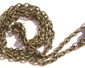 NEW NECKLACE, Antiqued Brass ptd Steel, Oval Cable, Open Link, All Sizes, 1  or 5 Qty.