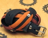 Deluxe Bicycle Tire Belt - Black/Orange/Red Road Tread - Size 35