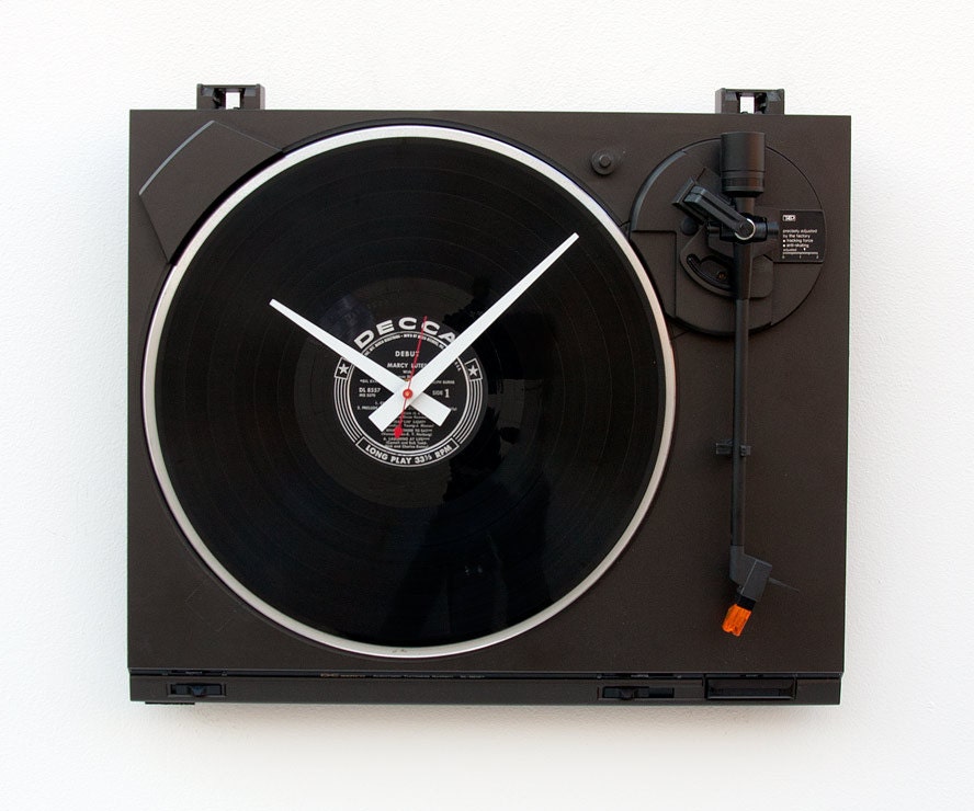 Recycled Technics Turntable Clock