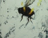 Bee painting 271 12x12 inch insect animal portrait original oil painting by Roz