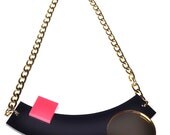 Black Geometric  Necklace,Plexiglass Jewelry,Statement Necklace, Choker,Lasercut Acrylic