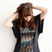 Zig Zag Tee - Black Sheer Stripes Jersey with Zig Zag sheer Chiffon  - S, M, L
