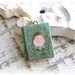 Vintage Book Locket Patina Painted Pink Rose Gold Chain Shabby Chic Floral Necklace
