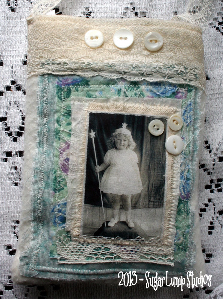 Fairy WIshes OOAK Fabric Collage Bag HANDMADE