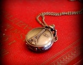 Eiffel Tower Pocket Watch Vintage Paris Map Locket