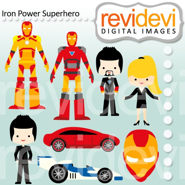Clipart Iron Power Superhero 07473