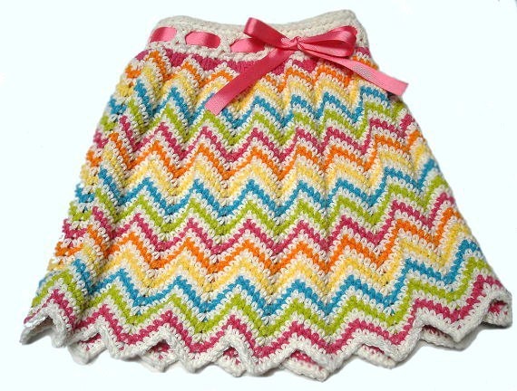 Crochet Chevron Skirt, Toddler skirt