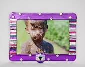 Purple Cat photo frame magnet - friendly plastic picture frame -  picture frame - 4x6 - under 10 dollars - magnet for locker, fridge