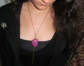 Necklace Bead Necklace Stone Necklace Lariat Necklace Lariat Necklace Chain Wire Wire Wrapped Gold Purple N001