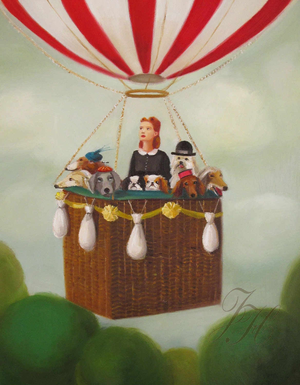 Miss Moon Was A Dog Governess. Lesson Two:  Always Be True To Your Adventurous Spirit. Open Edition Print