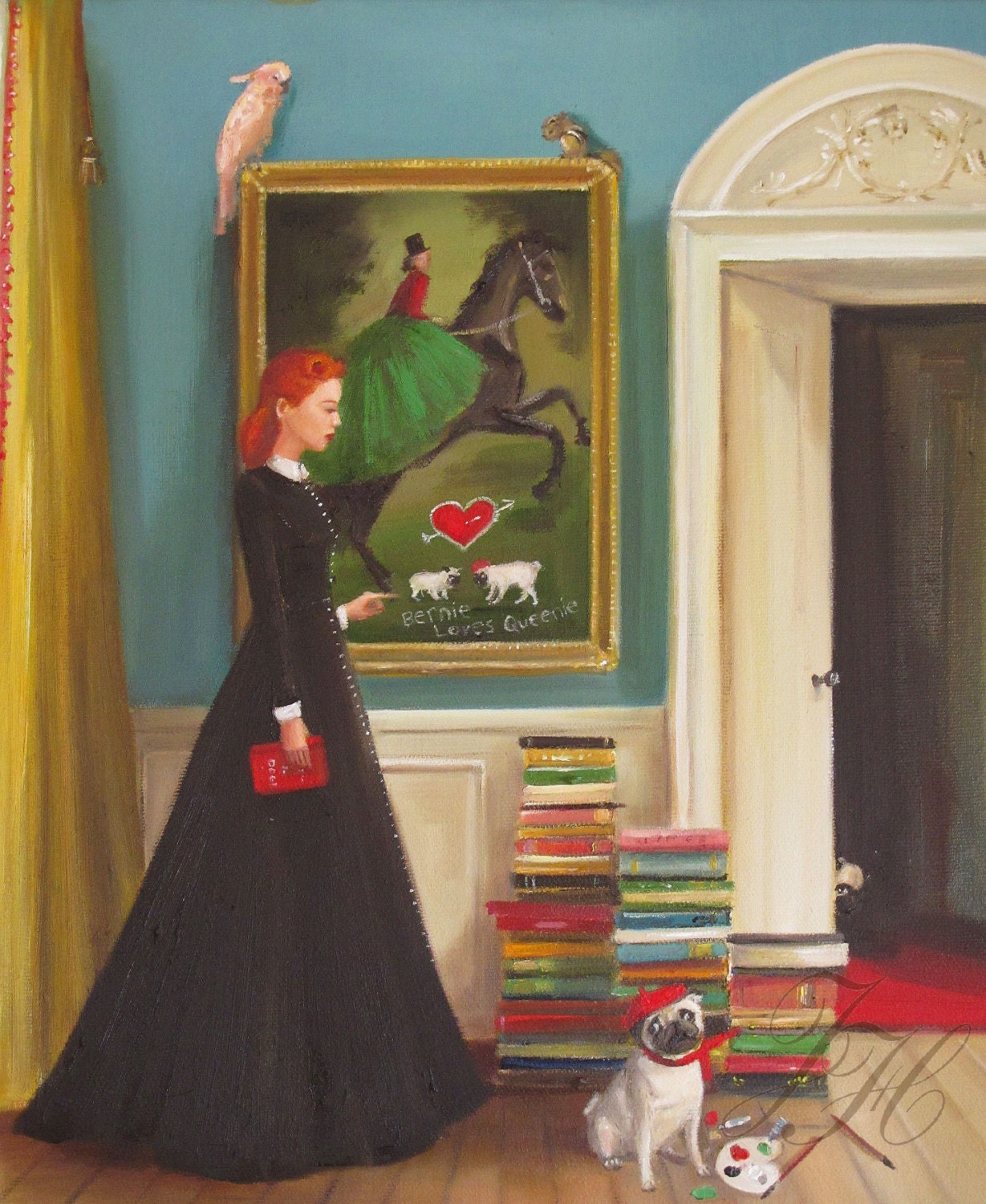 Miss Moon Was A Dog Governess.  Lesson Three:  Respect The Property Of Others. Art Print