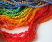Rainbow Handspun Yarn, Merino Wool, Thread Plied, 100-140 yards, DL004