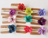 Handmade Violet Flower Bobby Hair Pins