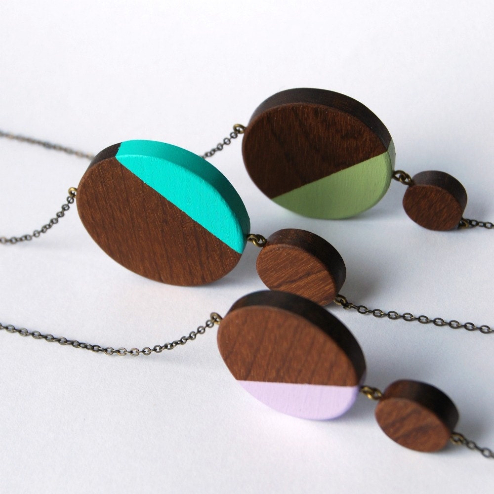 Spring Bubbles 1 - wood with tea green accent