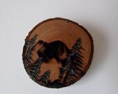 Wood Tree Brooch Nature Woodburning Landscape