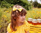 Yellow Hair Bow Clip, Yellow Hair Bow Headband, Flower Girl, Bridesmaid, Photo Prop, Pushing Daisies Inspiration.