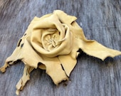 Wild Rose Deerskin Leather Flower Pin by Stacy Leigh Ready to Ship
