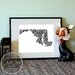 Maryland - typography map art print 8x10 - customizable personalized state poster custom wall decor engagement wedding housewarming gift
