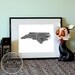 North Carolina - typography map art print 8x10 - personalized state poster custom wall decor engagement wedding housewarming gift
