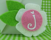 Personalized White and Bubblegum Flower with Petals