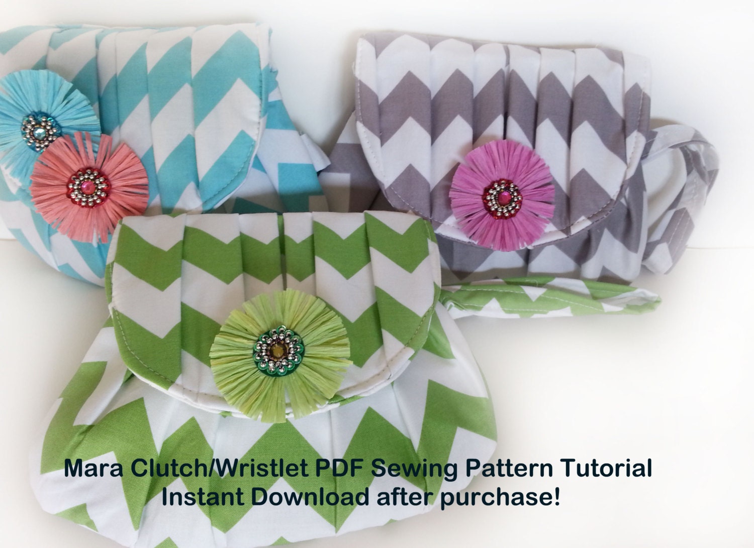 Sale 50% off INSTANT DOWNLOAD Mara Clutch Wristlet PDF Tutorial Sewing Pattern  Wedding Party Bridemaids