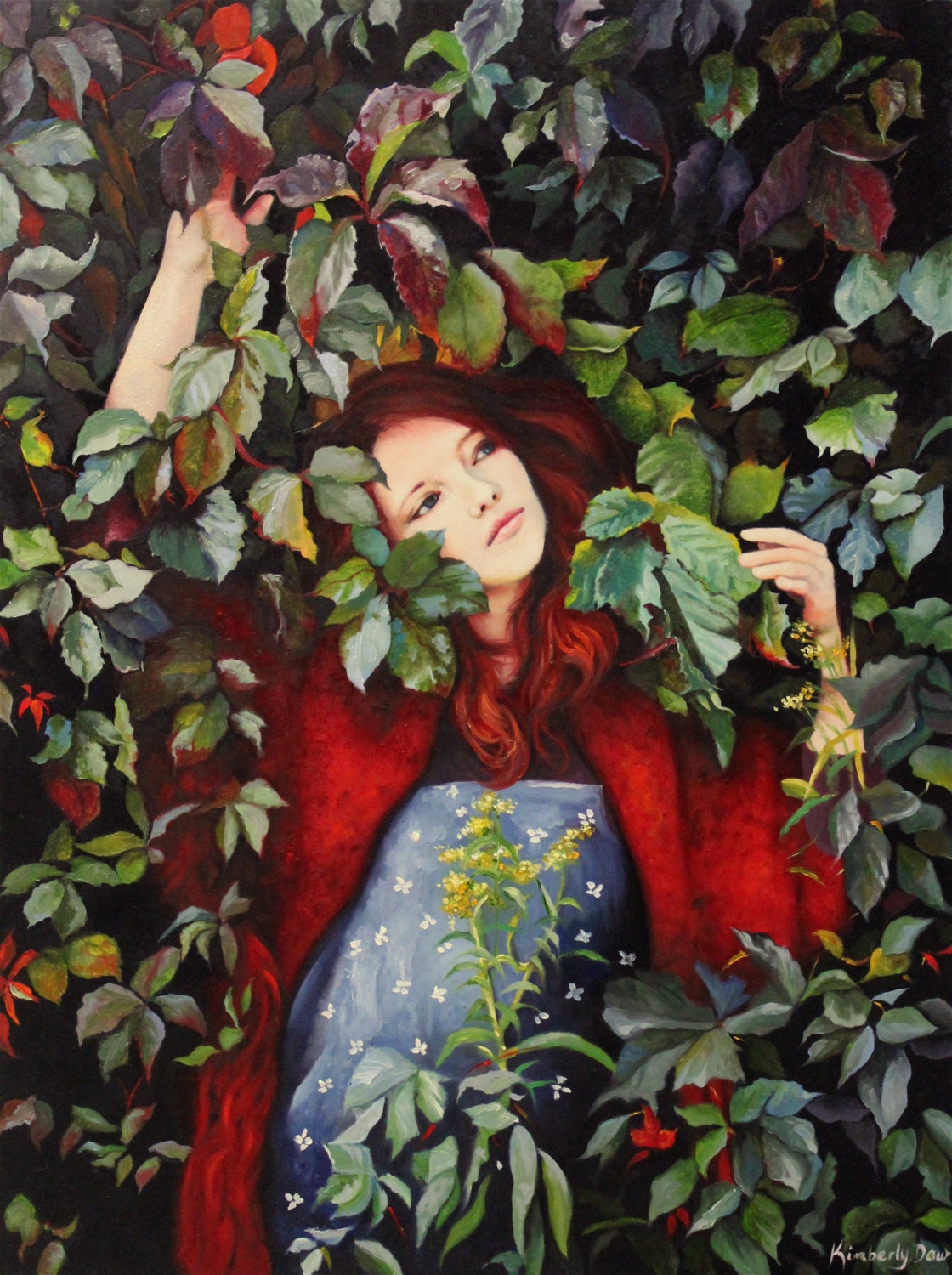 Far and Away original oil classical portrait narrative figurative painting by Kimberly Dow