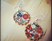 GERBERA Tea Tin Floral Earrings