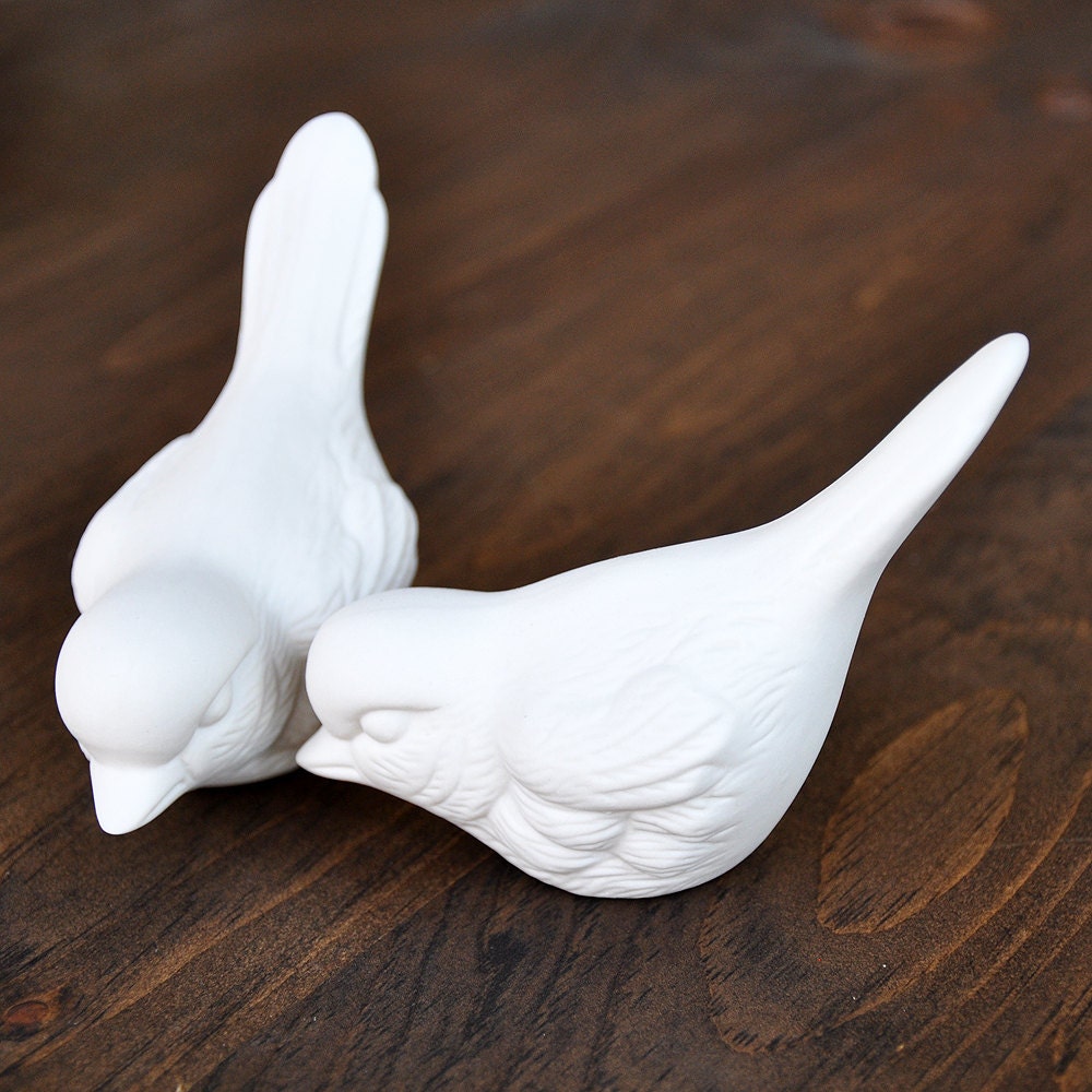 Porcelain Love Bird Cake Toppers