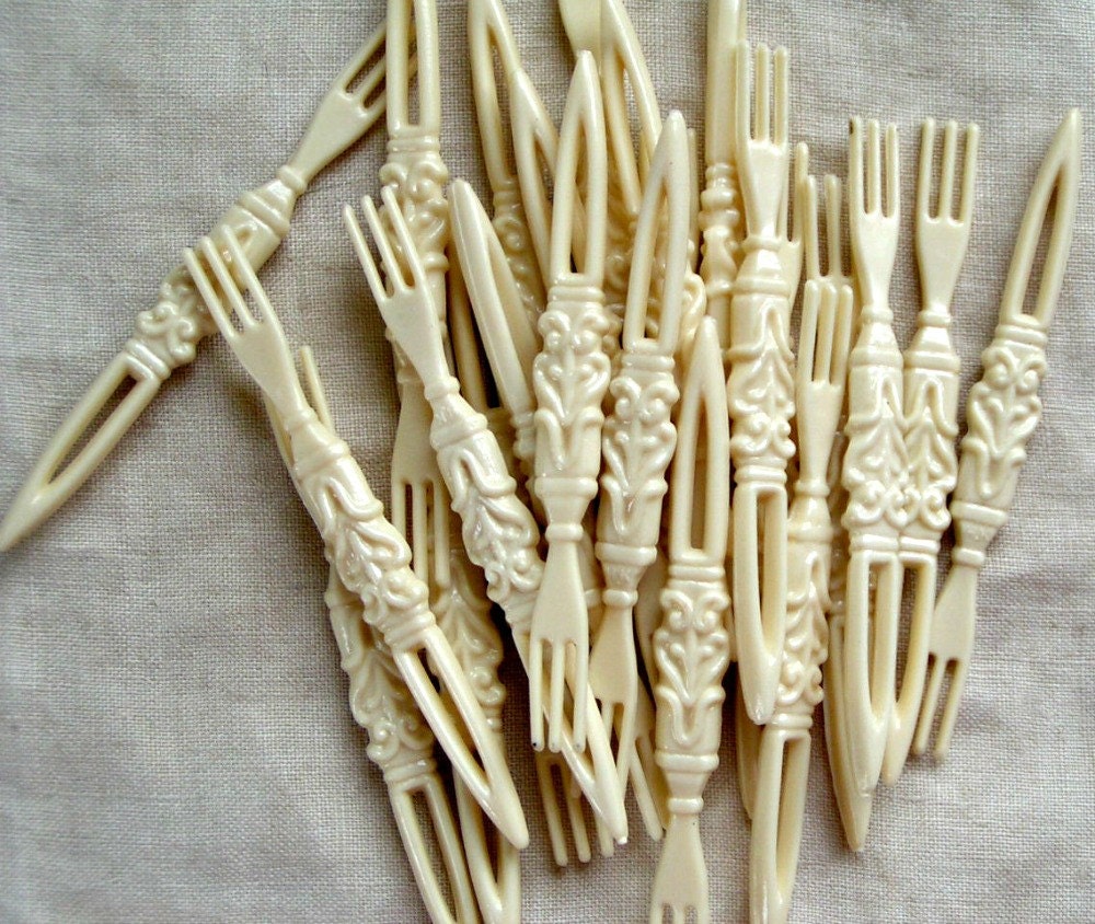1970s Cocktail Forks. Two Dozen