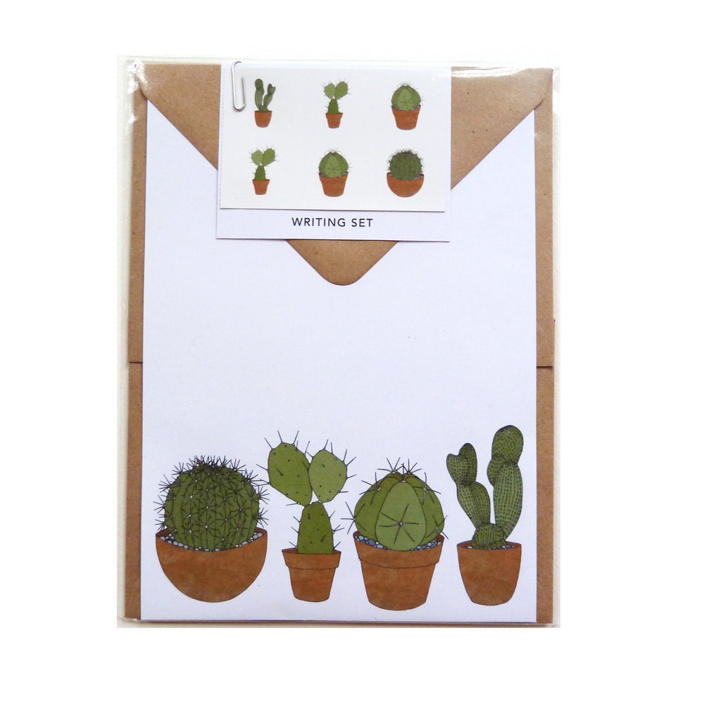cacti writing set (100% recycled paper)