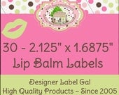 30 Custom Lip Balm Labels / Stickers