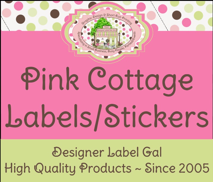 Custom Pink Cottage Labels / Stickers