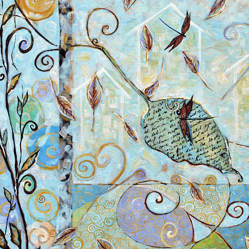 Original Abstract Painting - Dragonfly Painting - Contemporary 20X16 - Abstract Modern - Wall Art - Whimsical  - ebsq