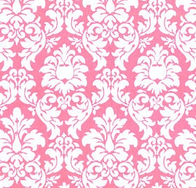 Decorative Throw Pillow Cover, Michael Miller Fabric, Dandy Damask, PInk White - 20 x 20"