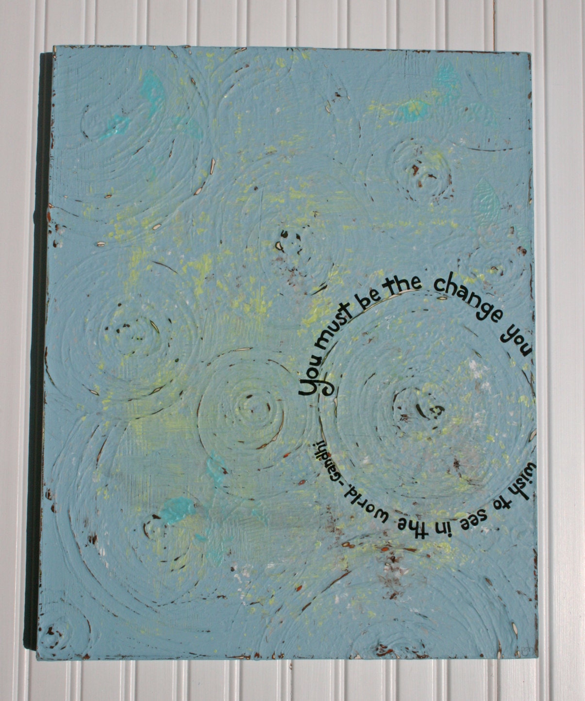 Abstract Canvas Full of Texture with Gandhi quote