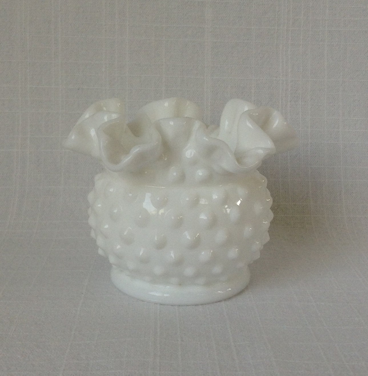 Vintage White Hobnail Vase
